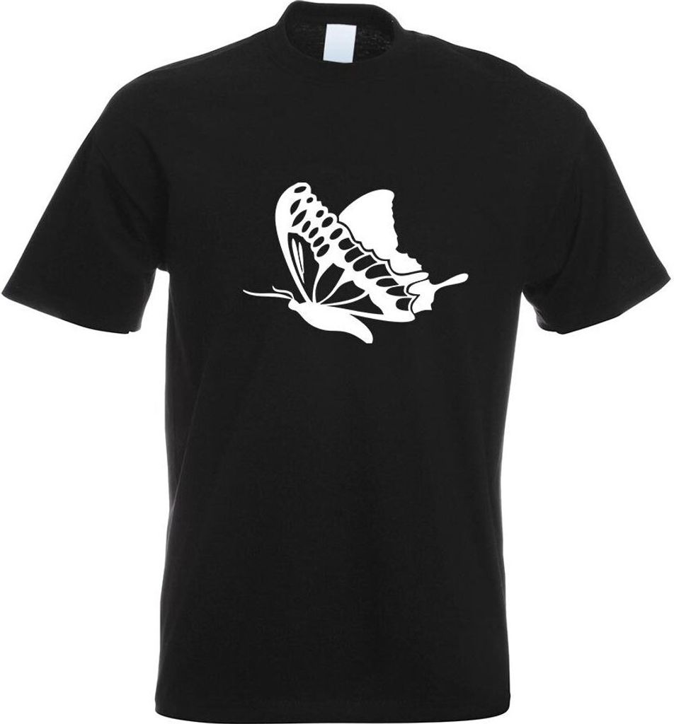 Kiwistar - T-Shirt - schwarz - Schmetterling Motiv 4 Motiv Bedruckt Funshirt Design Print - mit Motiv Bedruckt - Funshirt Design - Sport - Freizeit...