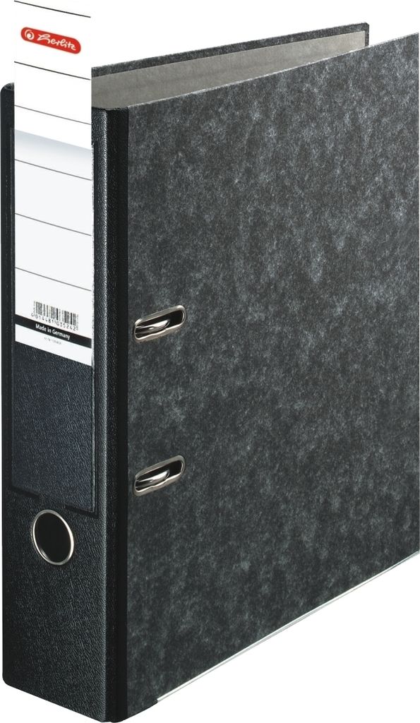 Ordner A4 maX.file nature pocket Wolkenmarmor 80mm schwarz Packung mit 10 Stück