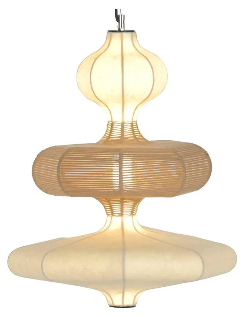Plafonnier Home ESPRIT Blanc Naturel Papier et Acier - 50 x 50 x 60,6 cm