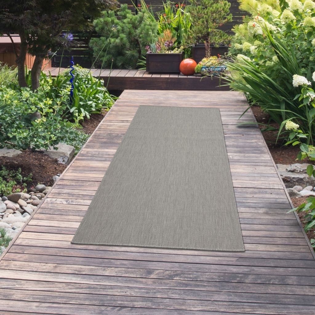 Teppich Modern Sisal Wintergarten grau Größe - 80 x 200 cm