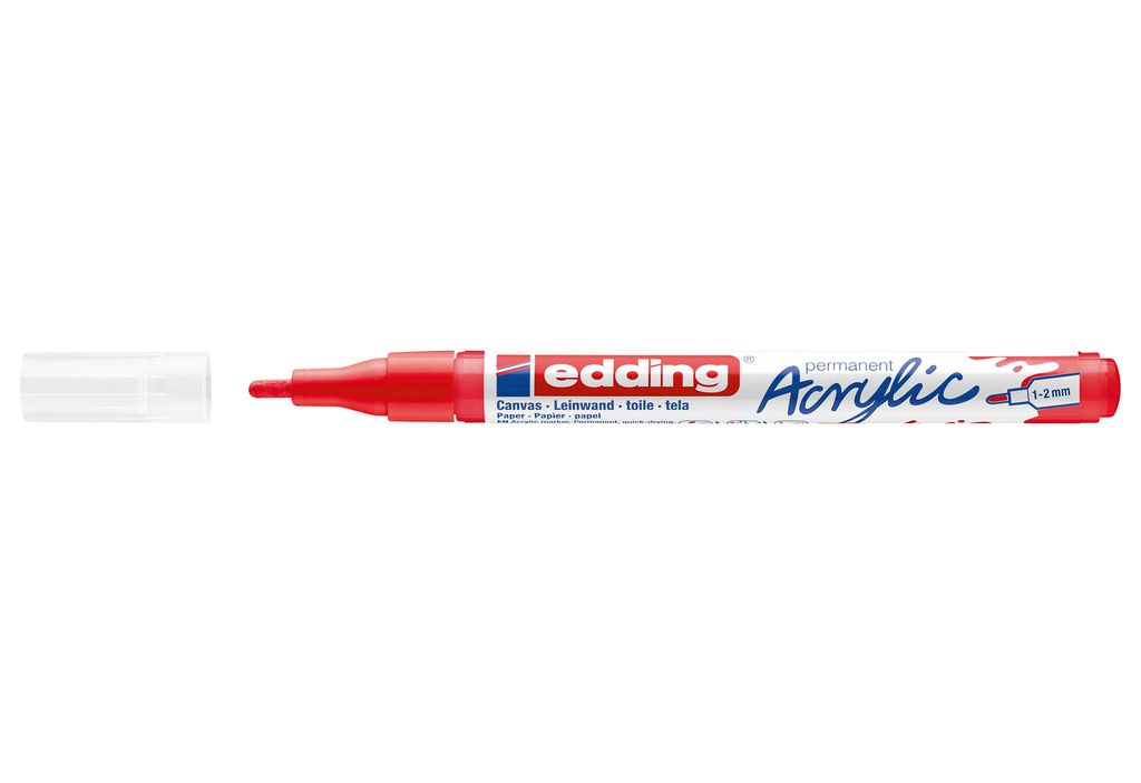 Edding 5300 Acrylmarker Fein, Silber, Silber, Fein, 1 mm, 2 mm, Tinte auf Wasserbasis