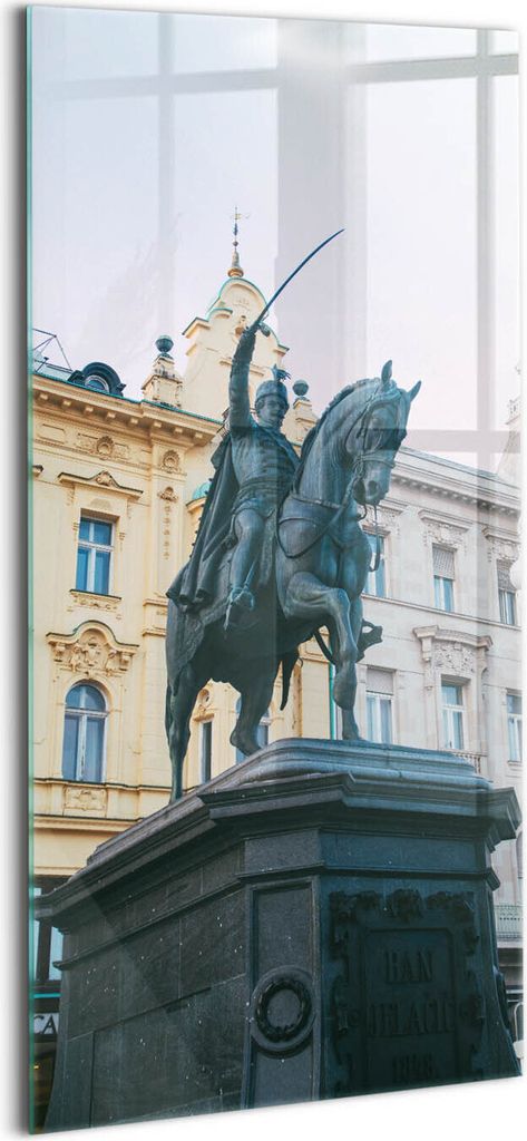 Designer Glasbild - Wandbild - Glas Bild - 60x120 cm - Josip-Jelacic-Denkmal