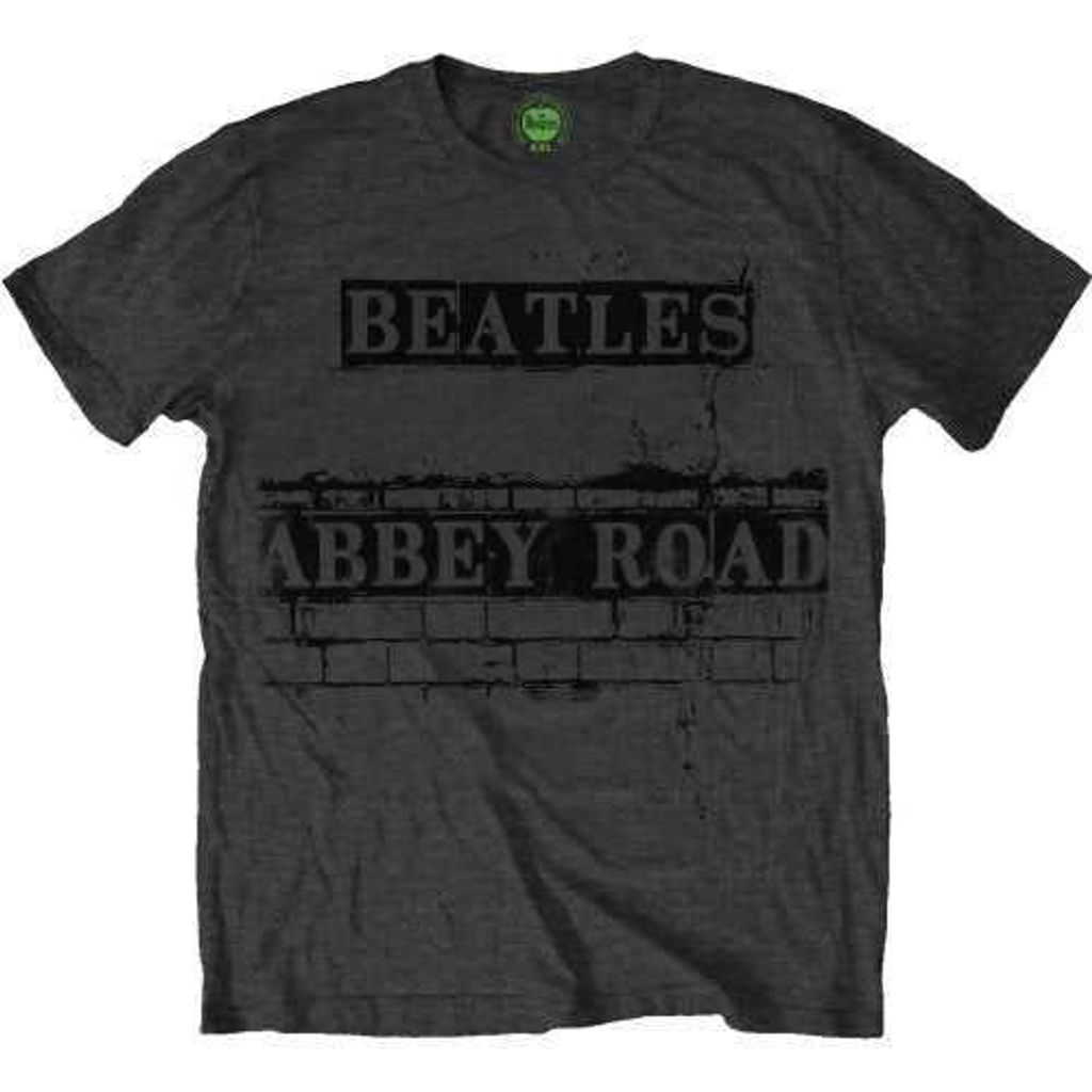 Die Beatles Mens Abbey Road Zeichen dunkelgrau TShirt ret