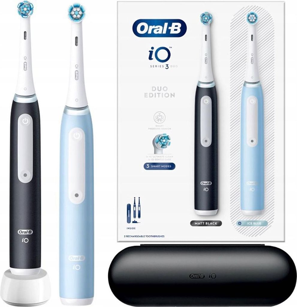 Sada magnetických zubních kartáčků ORAL-B IO3 DUO BLACK/ICE Obrázek produktu 
