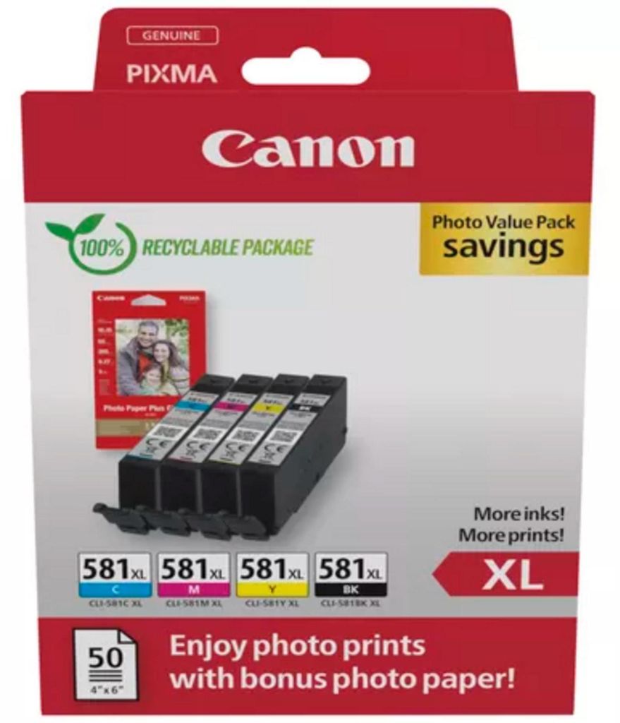 Canon 2052C006 - Encre Cli-581Xl Pp-201 C.m.j.n Image du produit 