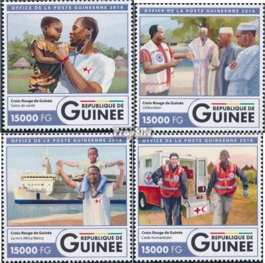 Briefmarken Guinea 2016 Mi 12136-12139 (kompl. Ausgabe) postfrisch Rotes Kreuz
