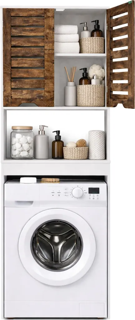 Armadio Lavanderia Flonali Überbauschrank | Design Bianco Minimal 190cm - 1