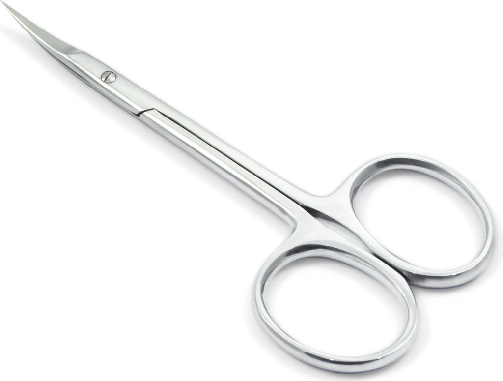 BLAUER BAUERNHOF | Professionelle Edelstahlschere für russische Maniküre cm 10,5 - gebogene Klinge mm 18, 12x8x2