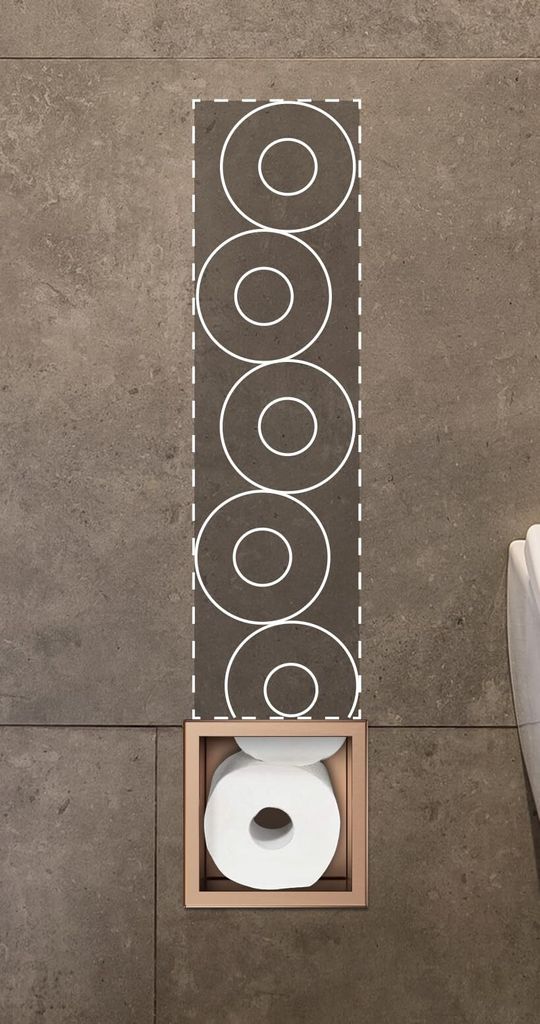 Balneo Toilettenpapierhalter Unterputz Wandnische Toilettenpapieraufbewahrung WALL-BOX PAPER-3 kupfer 72x19,5x12,1 cm