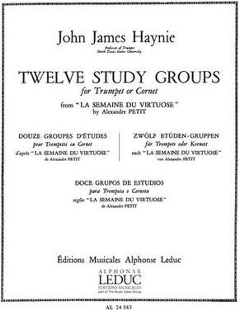12 Study Groupsfor trumpet or cornet (en/dt/fr/sp)