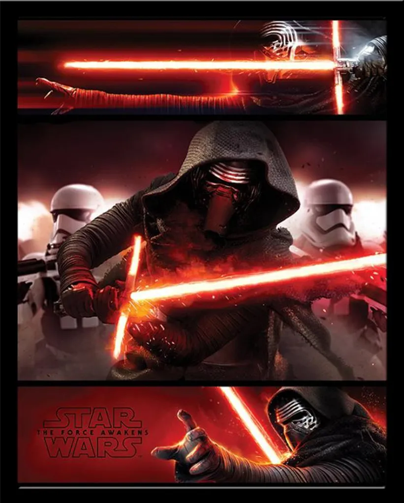 Décoration Murale Star Wars Kylo Ren - Petit Format Encadré Cadre Noir