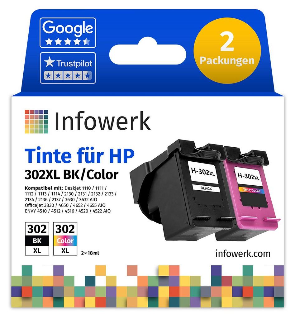 NUOVO: Infowerk Cartucce d'inchiostro per HP 302XL, Immagine del prodotto 