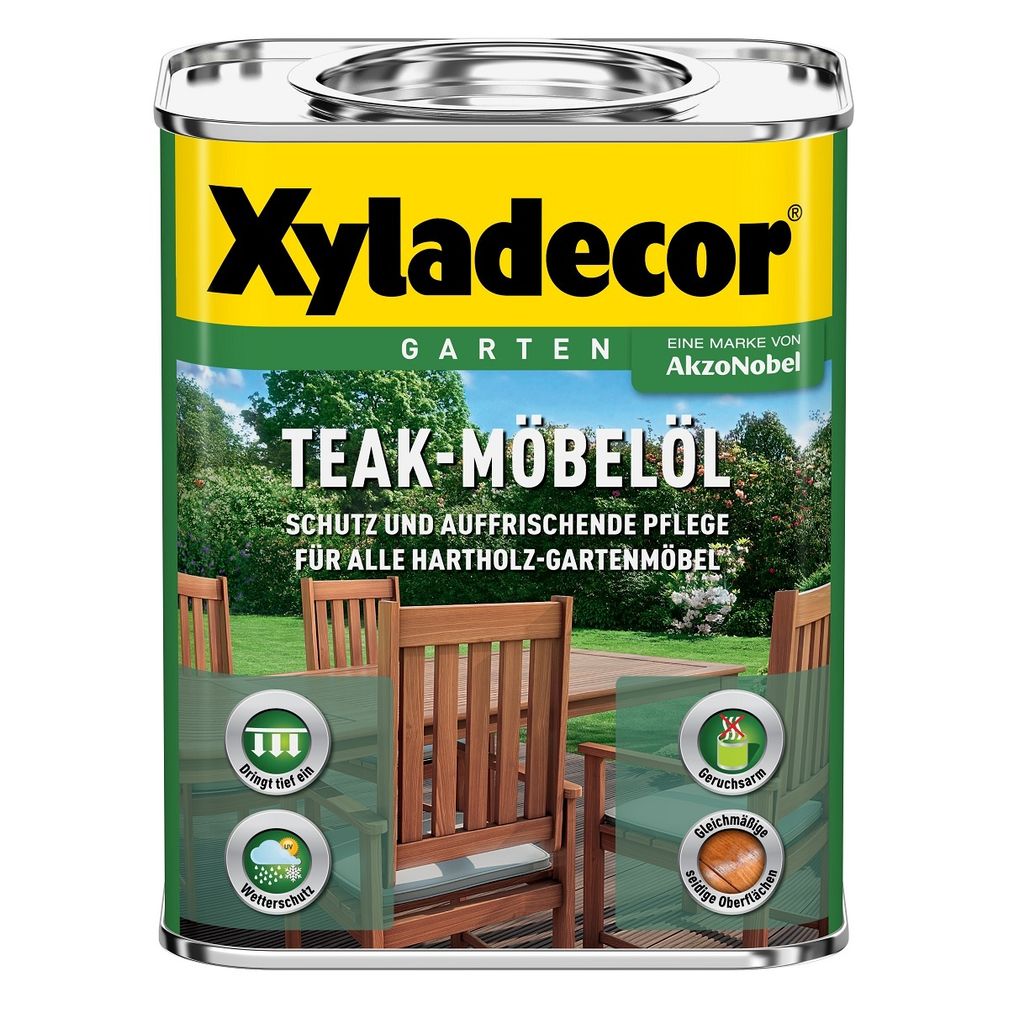 Xyladecor Teak-Möbelöl, Fertig gemischt, 26 m²/L, 0,75 l Produktbild 