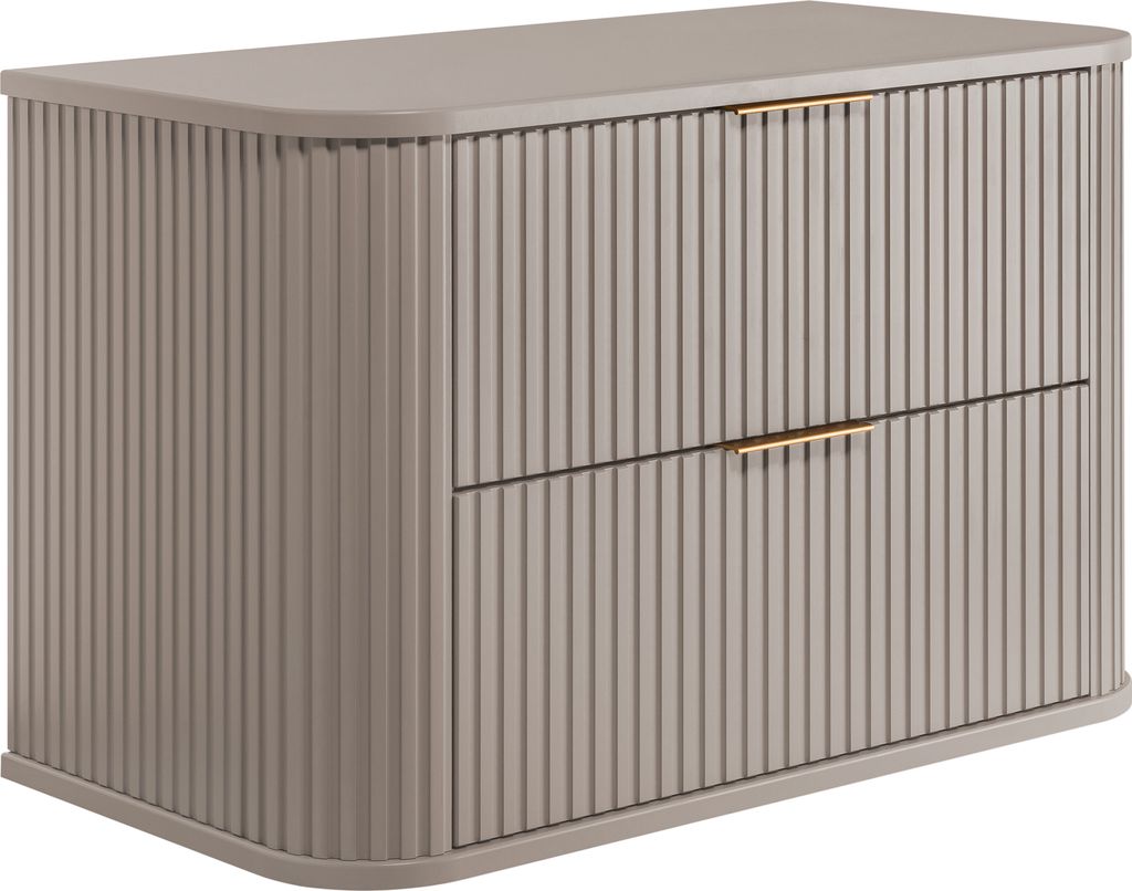 Rodan | Waschbeckunterschrank 80cm | Beige Matt - Holz | Produktbild 