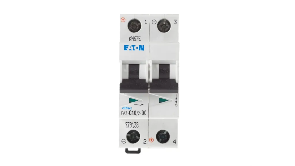Disjoncteur magnéto-thermique 2 pôles FAZ-C10/2-DC 10A pour circuit solaire