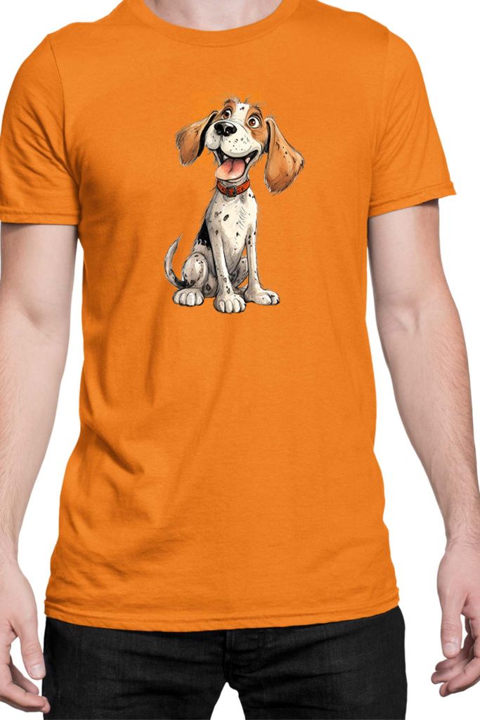Herren T-Shirt Funny Dogs Breeds Beagle Dog Breed 010, Man XL / Orange