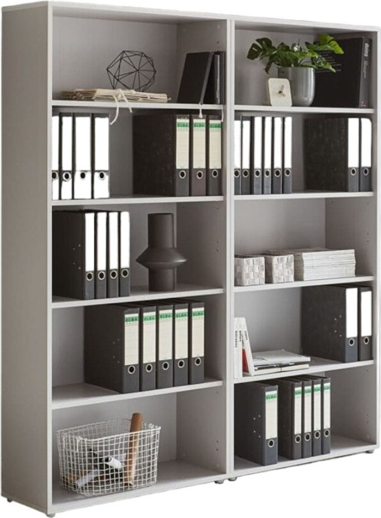 Aktenregal TABOR 1 hoch in lichtgrau, Regal-Set, Büroregale, ideal für Aktenordner