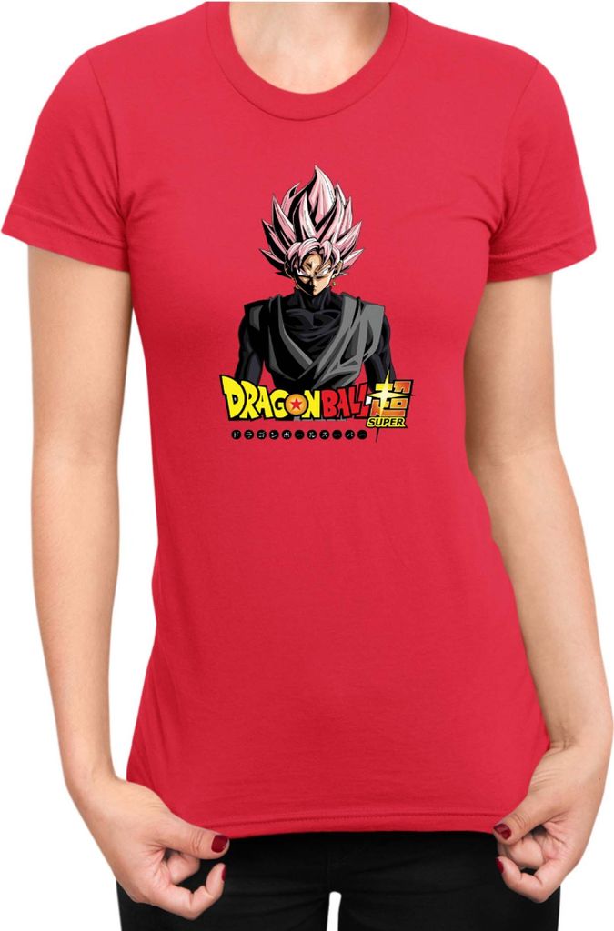 Damen T-Shirt Dragon Anime Manga Ball Z Goku 10, Lady 2XL / Rot