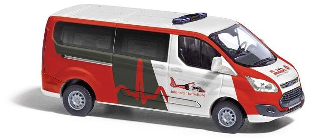 Busch 52429 - 1/87 / H0 Ford Transit Custom Bus, Johanniter Luftrettung, Bj.2012