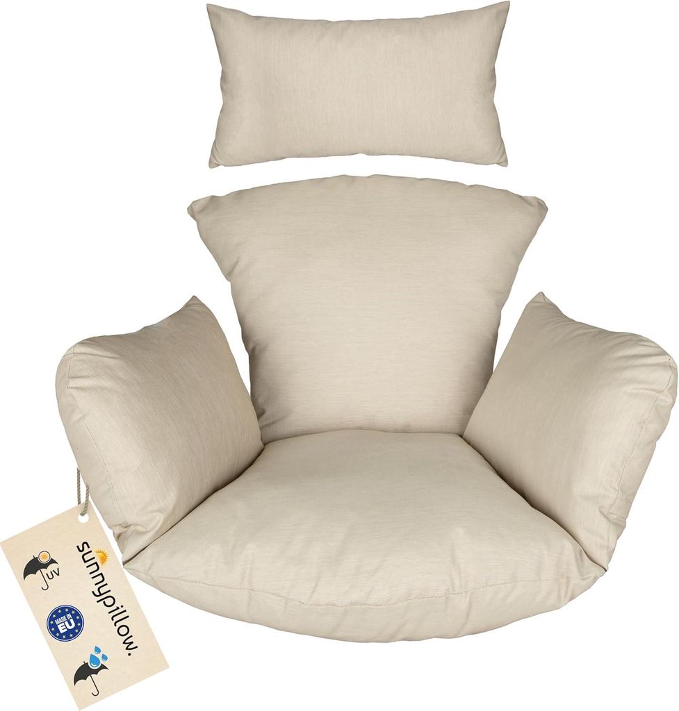 sunnypillow Hängesessel Kissen - Auflage für Rattan & Produktbild 