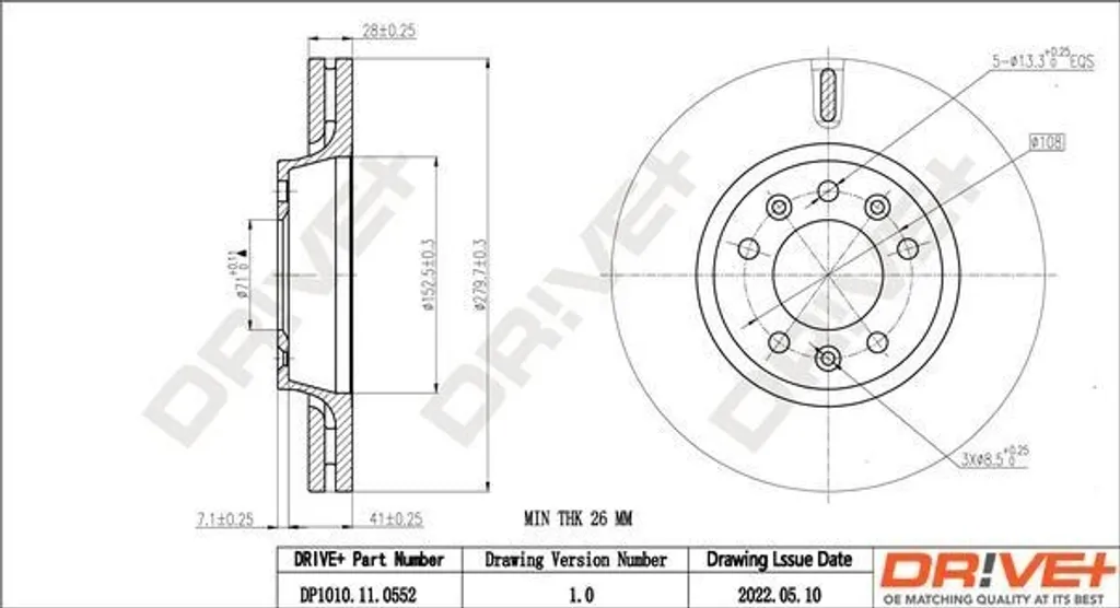 Disque de frein avant pour Jumpy et Expert - Remplacement OE 4249 20