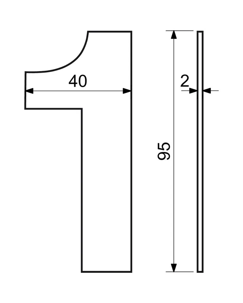 Numéro 1 Noir 95mm Inoxydable avec Design Moderne et Résistant - 3