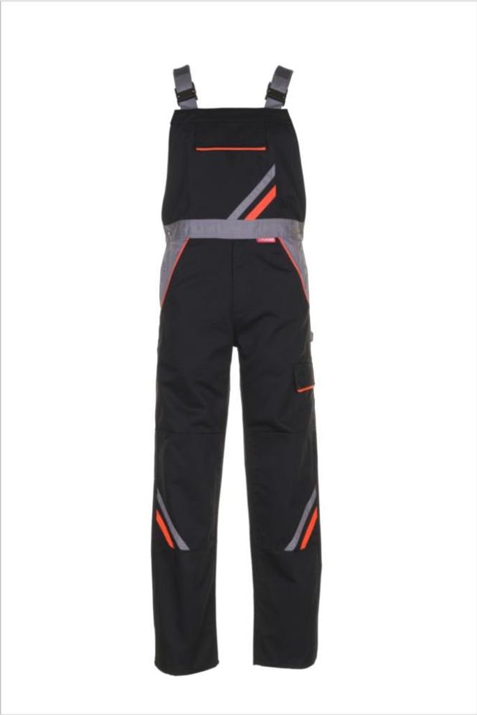Planam Latzhose Visline, Gr. 70 schwarz/orange/zink Produktbild 