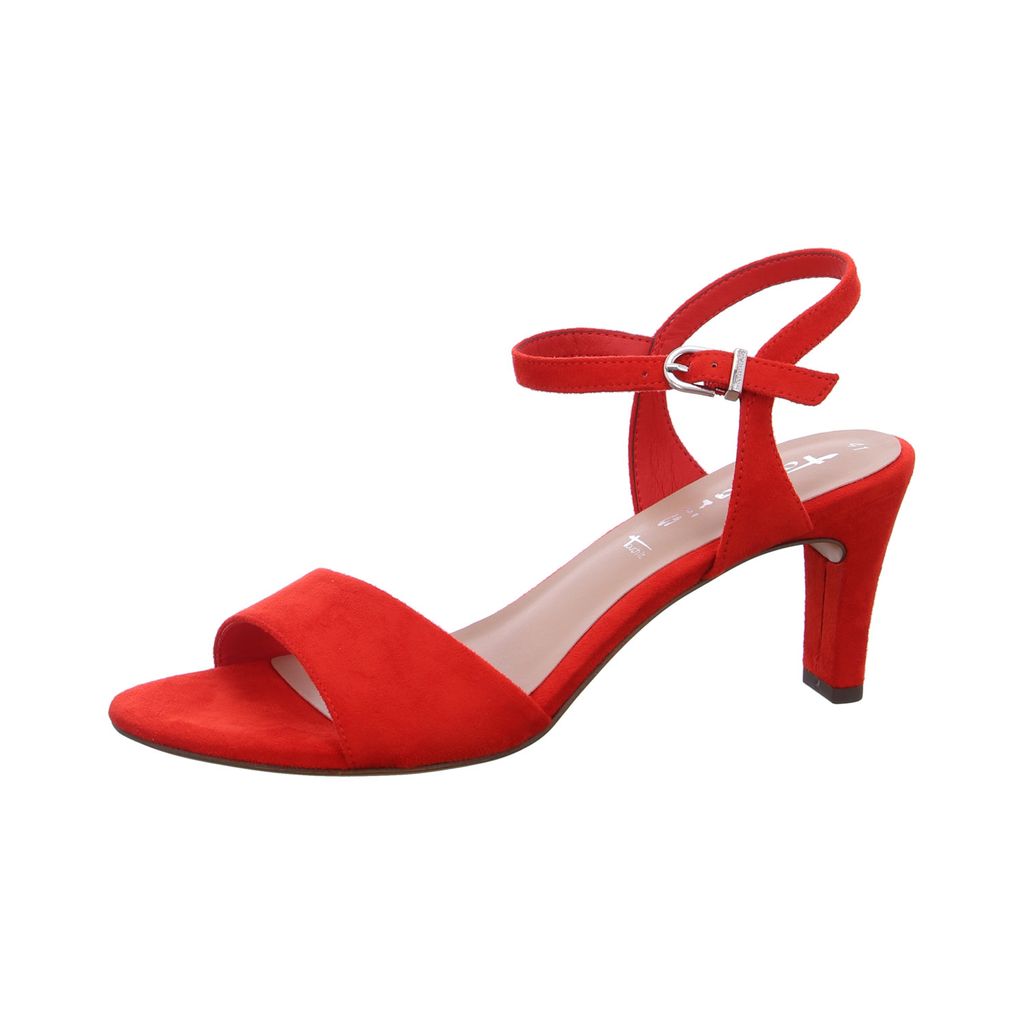 Tamaris Damen Sandale Sandalette Stoff weiche Haptik 1-28028-42, Größe:37 EU, Farbe:Rot