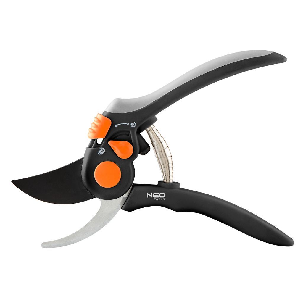 NEO TOOLS Bypass-Schere, verstellbarer Abstand, 200 mm, Reichweite bis 18 mm, verstellbarer Abstand, mit Antihaftbeschichtung, ergonomischer Griff ...