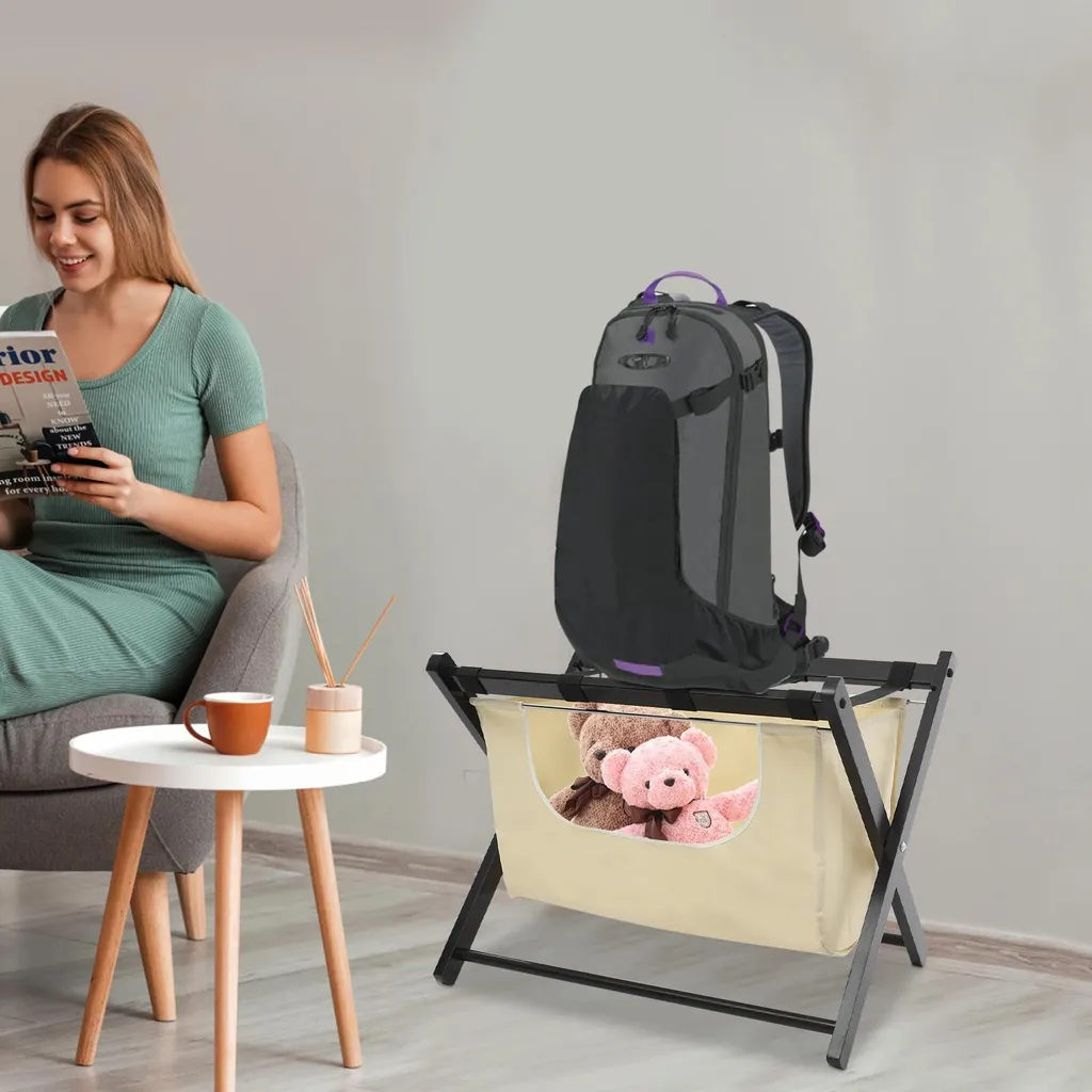 Support de valise pliable pour hôtel et chambre d'amis - Modèle compact Buff