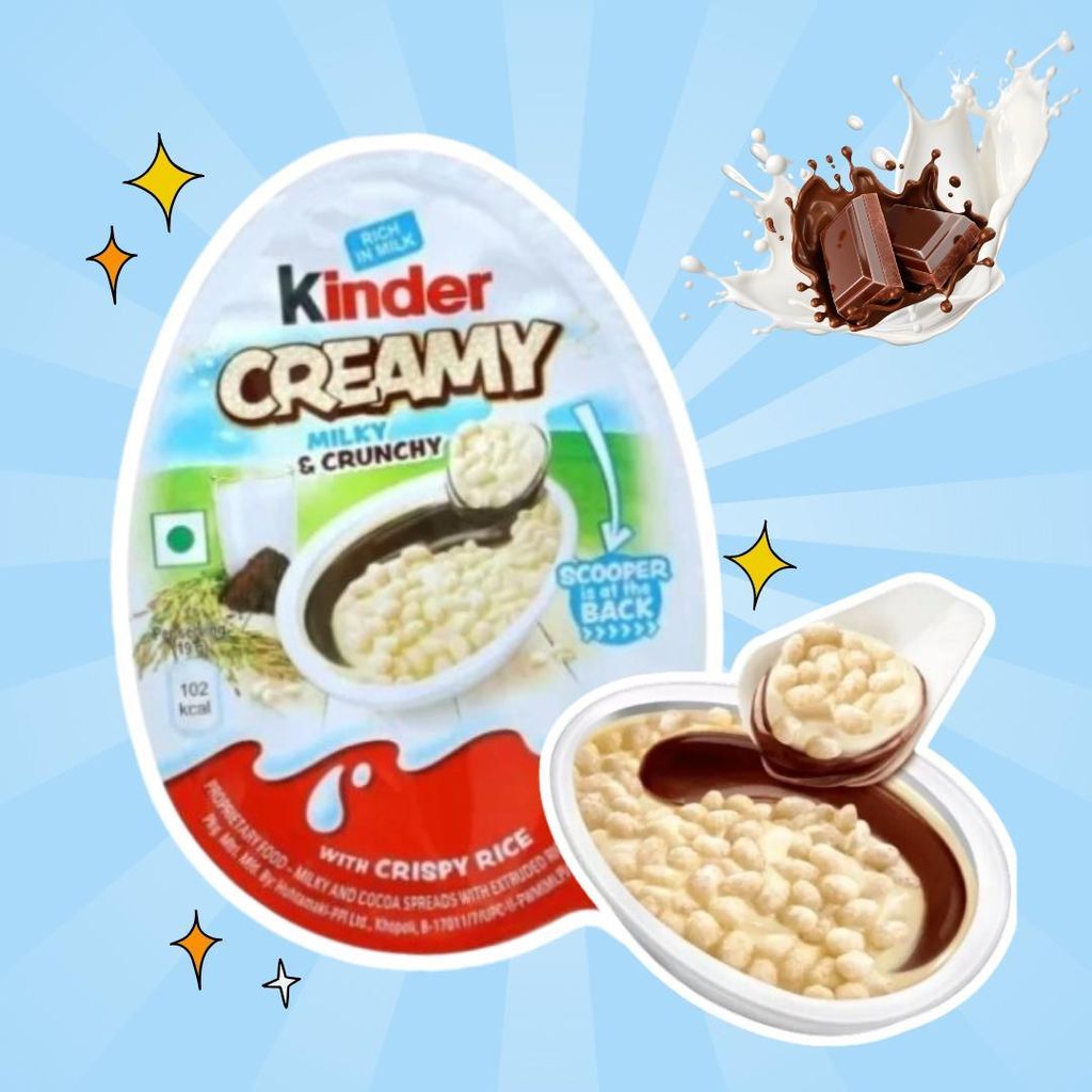 1x Kinder Creamy – Milky & Crunchy – Knusprig-cremiger Milchsnack (1x19 g)