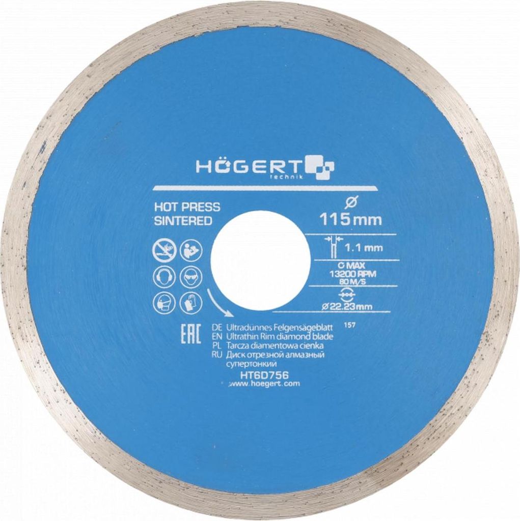 Högert Technik - Diamant-Scheibe dünne 115 mm - Die Diamantscheibe ist für das Schneiden der keramischen Fliesen und für das Schneiden der Ober...