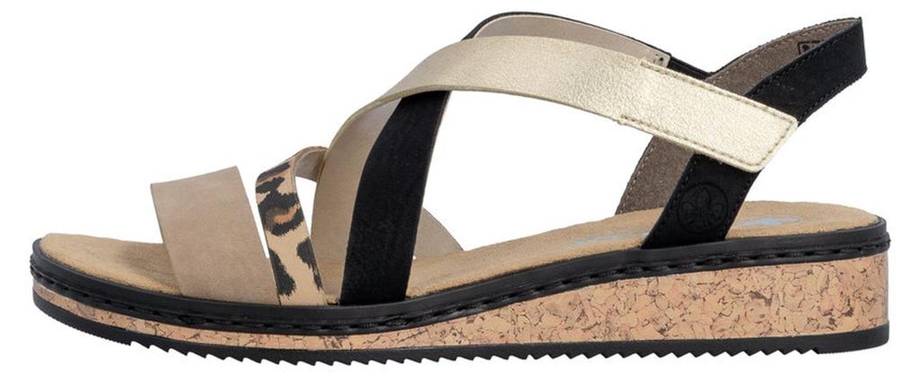 Rieker  Damenschuhe Pantoletten Bequem Sandale Schwarz Productafbeelding 