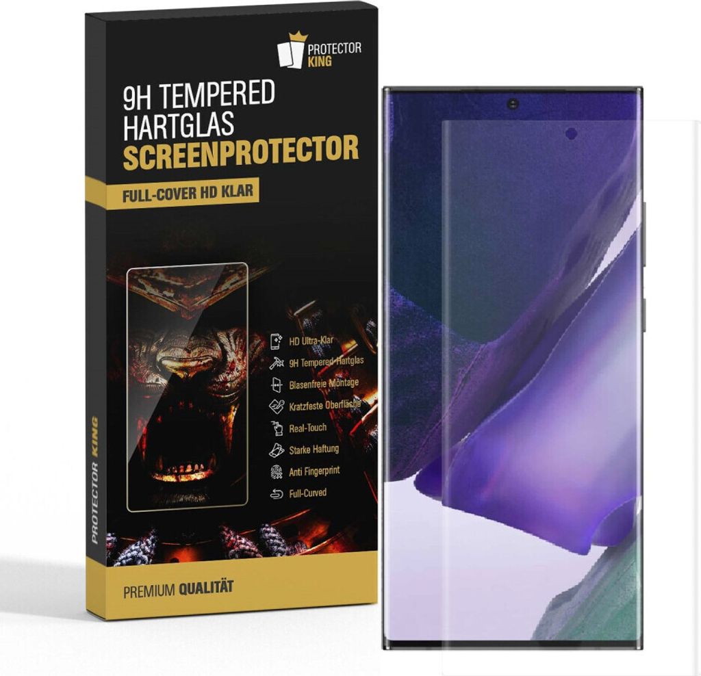 3x 9H Panzerglas für Samsung Galaxy Note 20 Ultra FULL CURVED Schutzfolie Schutzglas HD KLAR Hartglas Displayschutz Panzerfolie Displayglas Temper...