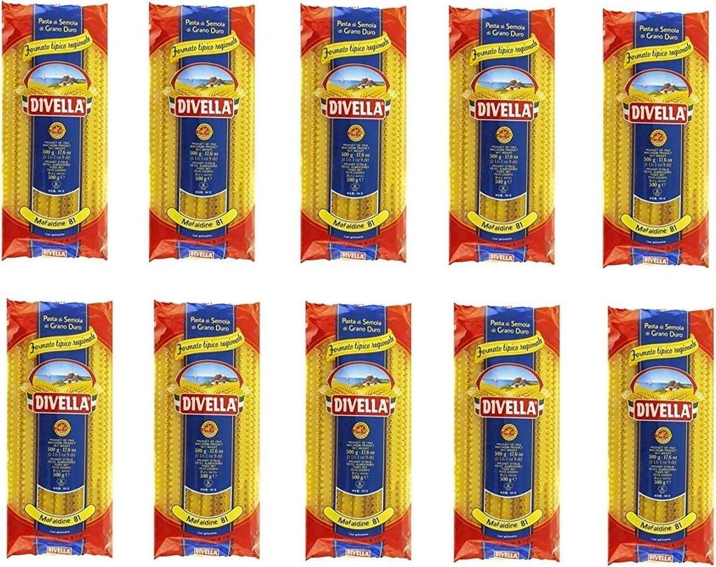 10x Pasta Divella 100% Italienisch N° 81 Mafaldine 500 gr Produktbild 