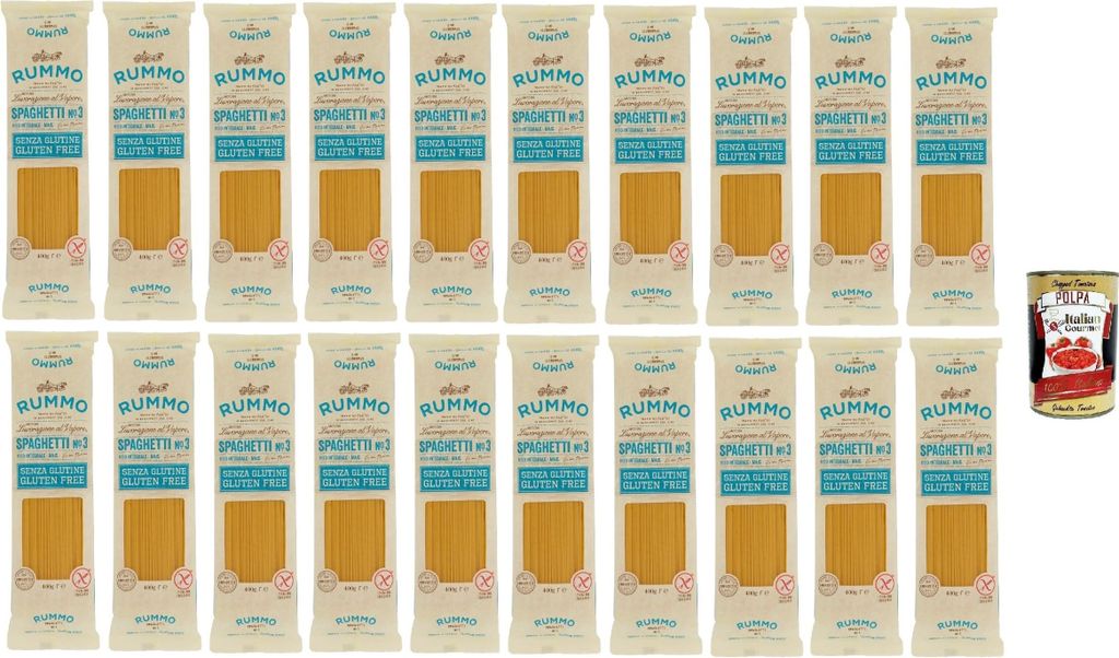 Rummo Pasta Nudeln Glutenfreie Spaghetti, Bronze Gezeichnete gluteinfrei, perfekt für Menschen mit Zöliakie oder Glutenunverträglichkeit, 20x 40...