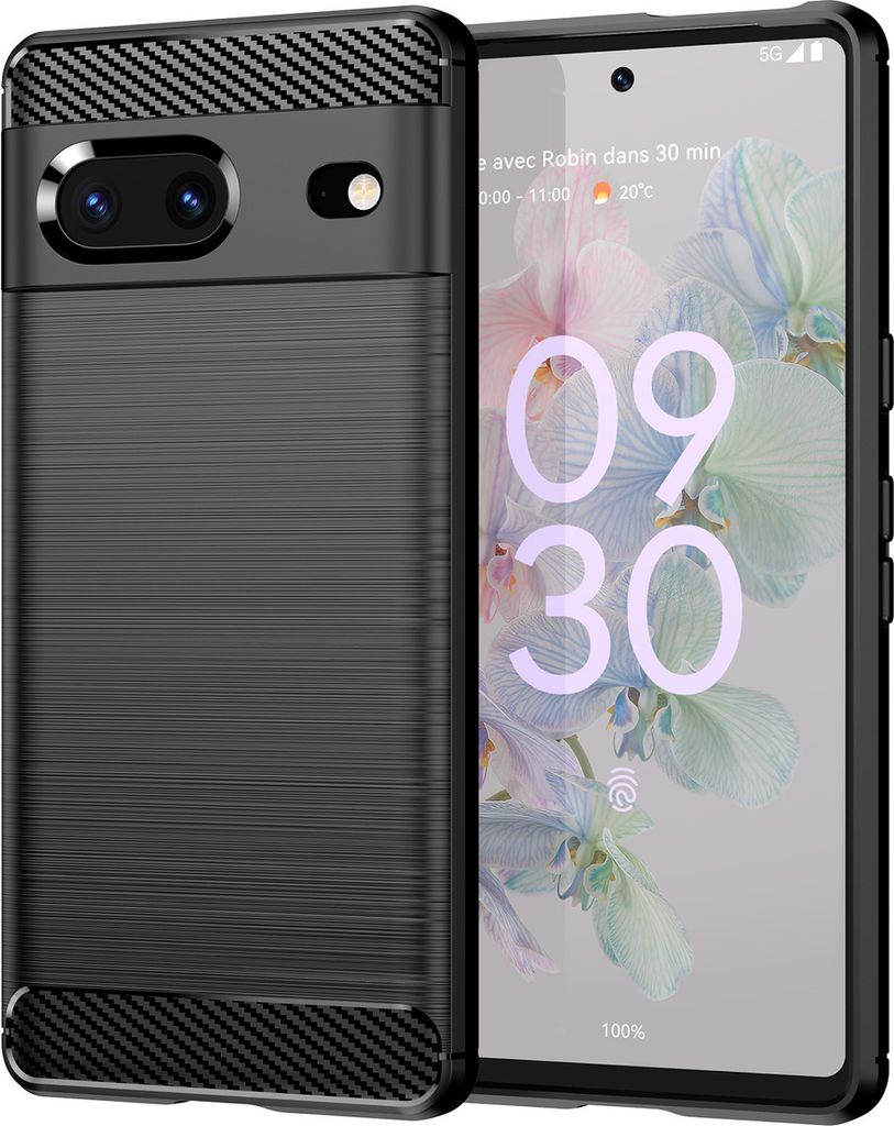 Carbon Case Flexible Hlle fr Google Pixel 7 schwarz