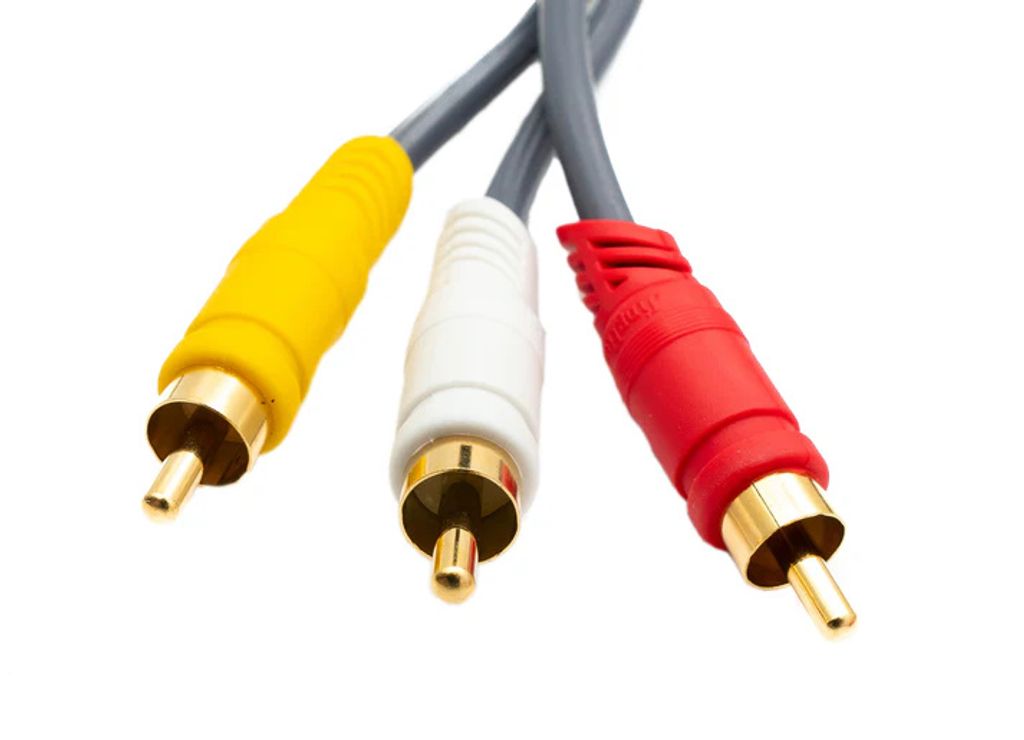 SYSTEM-S Cinch RCA Kabel 3 m Stecker zu Stecker 3 AV Komponente Winkel Adapter in Schwarz