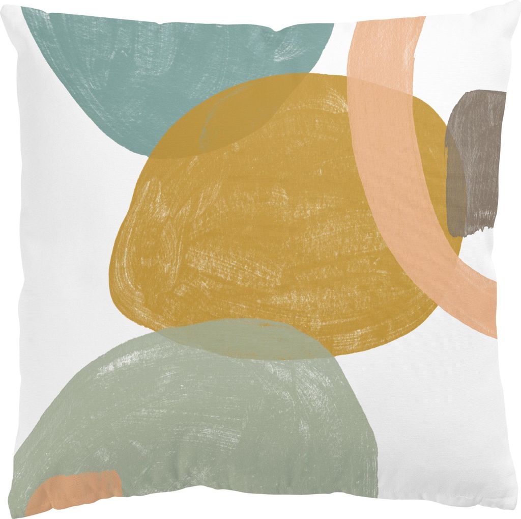 Dekokissen Muster drinnen / Indoor Zierkissen Canvas waschbar Design pastell Abstrakt Sofakissen ohne Füllung