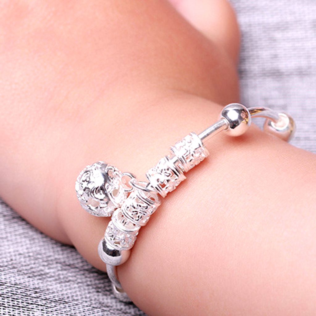2 Stücke Einstellbar Baby Baby Prägung Glocke Armreif Hand Armband Schmuck Geschenk