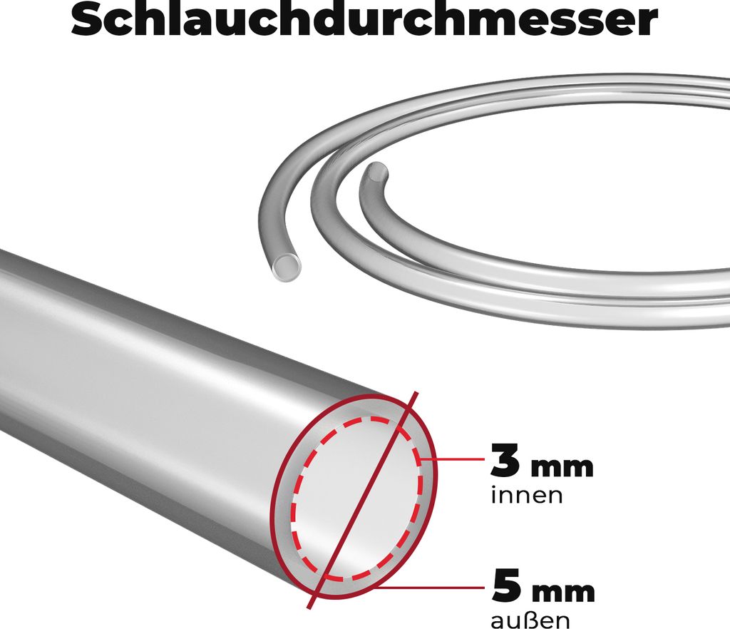 Pneumatik Schlauch 100m aus Polyurethan 3x5mm Ø flexibel für Startknopf