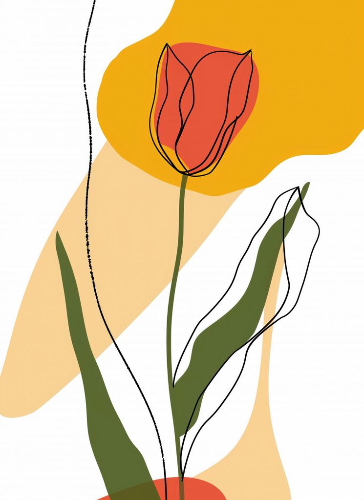 Plakat 40x55cm Nachgezeichnete Tulpe