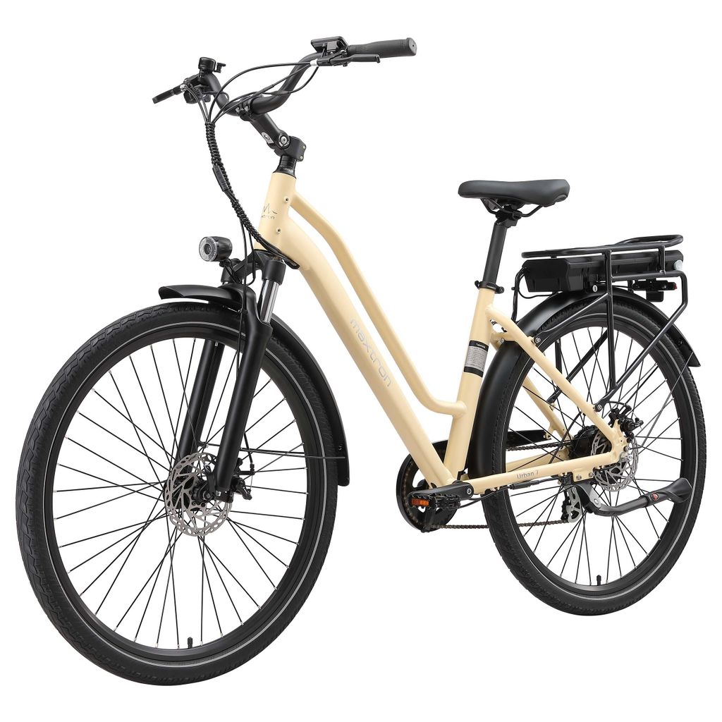 Maxtron E-Bike Cityrad Urban 7 Shimano 7-Gang Heckmotor 250W LG Akku 460.8Wh Tiefeinsteiger 70km 25 km/h