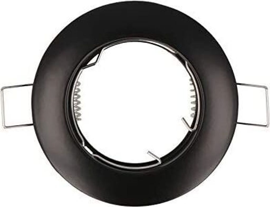Einbaustrahler GU10 Ø65mm Bohrloch Alu inkl. GU5.3 Fassung für LED Leuchtmittel 50mm LED Lampen Schwarz Rund