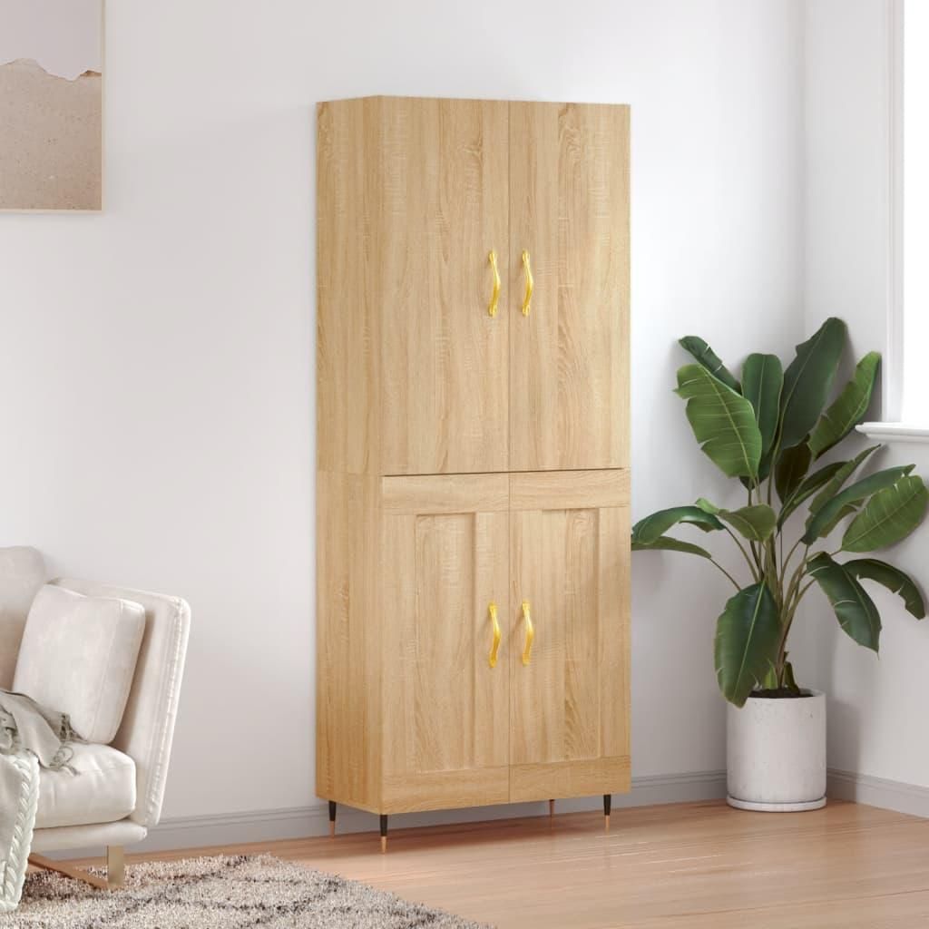 vidaXL Highboard Sonoma-Eiche 69,5x34x180 cm Holzwerkstoff