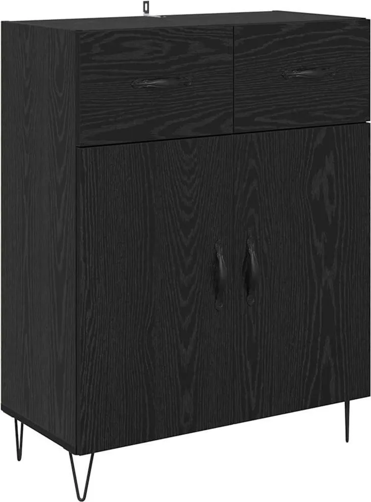 VidaXL Credenza Nera Rovere 180cm: Mobile Dispensa Elegante e Robusto - 6