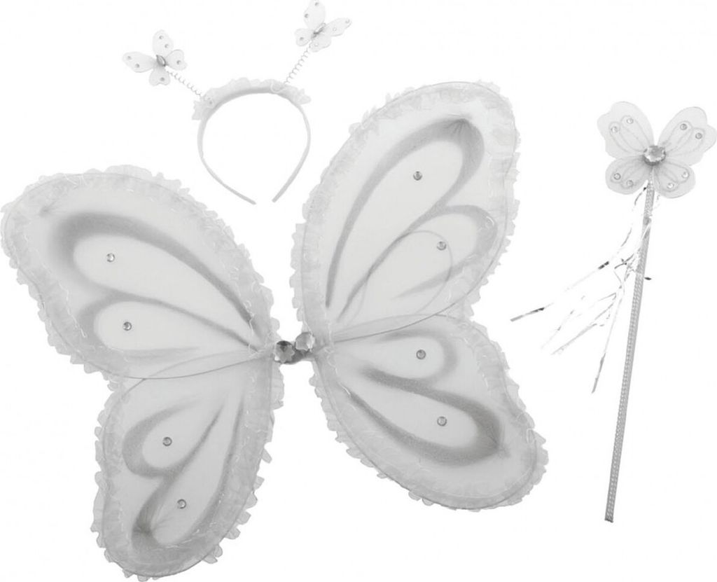 Butterfly set 3pcs 4 colors White