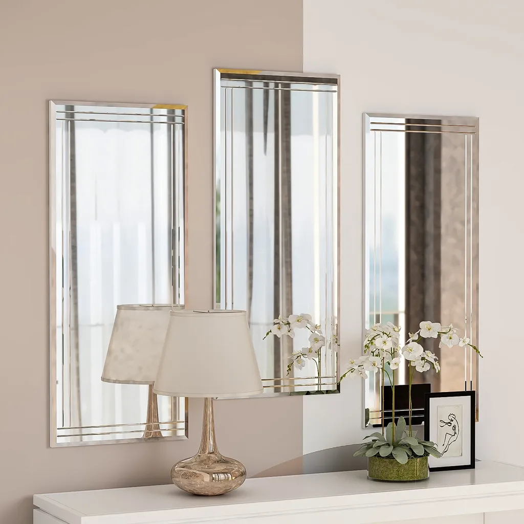Triptyque de Miroirs Muraux Design Mini Buhem en Verre et MDF de 70 cm - 2