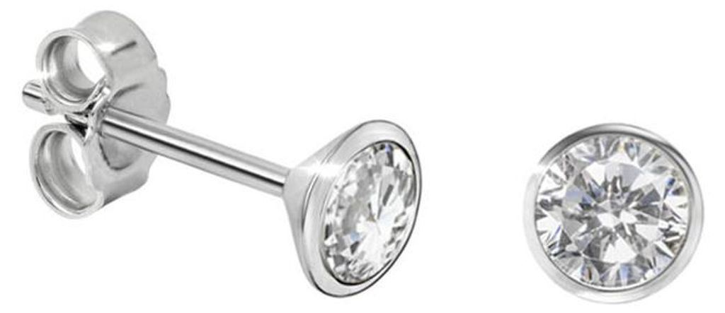 Solitär Ohrstecker Silber 925 Ohrringe mit Zirkonia 5 mm Produktbild 