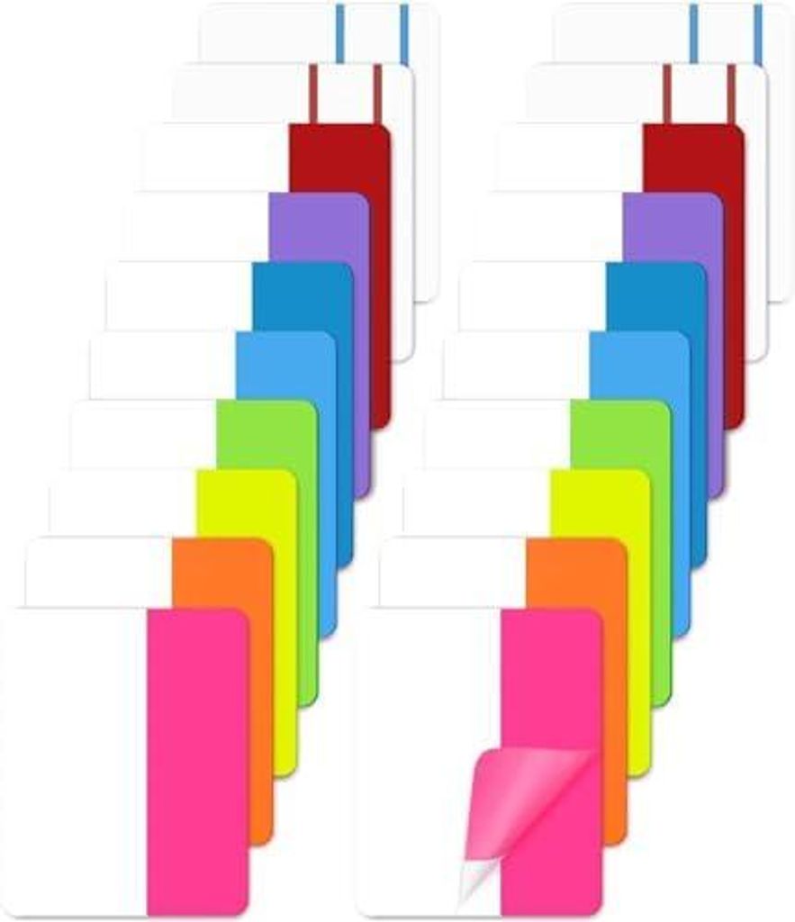Page Marker Set 400 Stück Index Haftmarker 20 Sets 10 Farben Haftnotizen Tabs Klebezettel Haftstreifen Tabs Sticky Notes Selbstklebend für Lesen ...